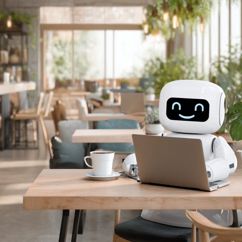 Roboter arbeitet in einem Kaffee